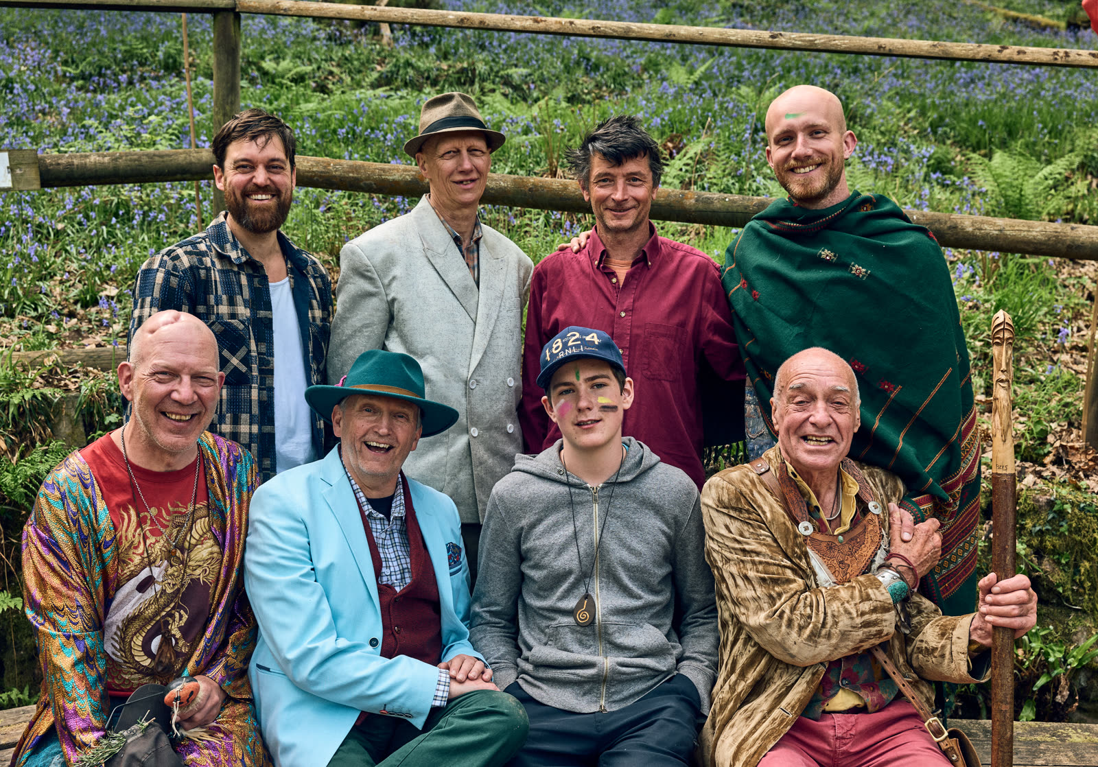 The Stroud mentors and boys together in the woods